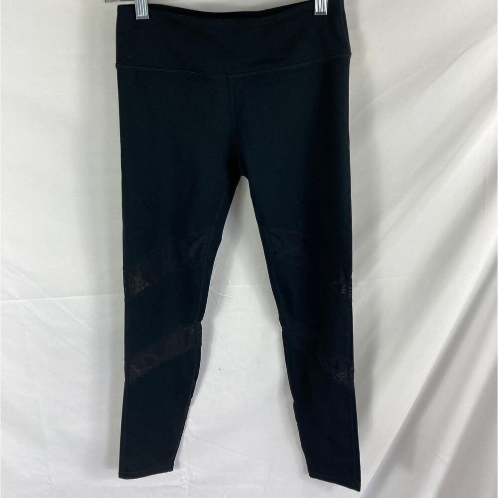 Fabletics Mesh Panel Stripe Powerhold Leggings Black size XS